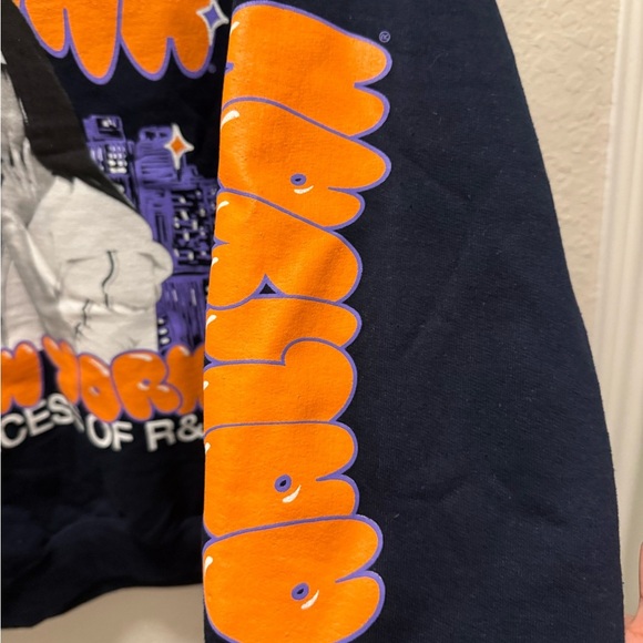 Aaliyah Navy  Sweatshirt with Orange and Design Size S - Picture 4 of 5